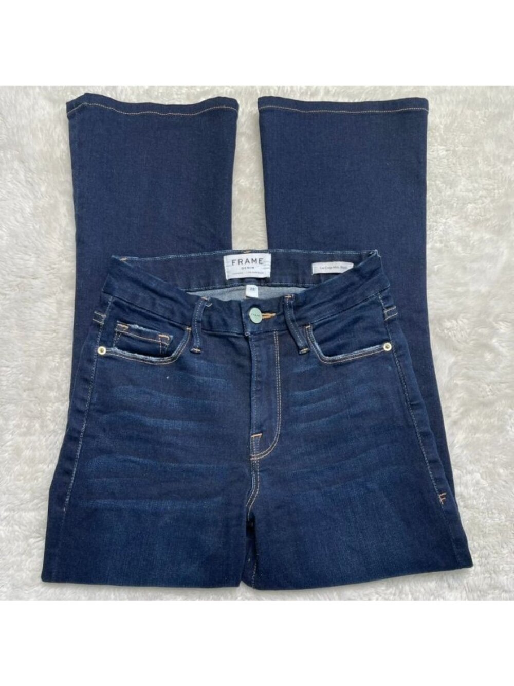 Frame Women's Le Crop Mini Boot Denim Jeans Size 25 x 23.5"